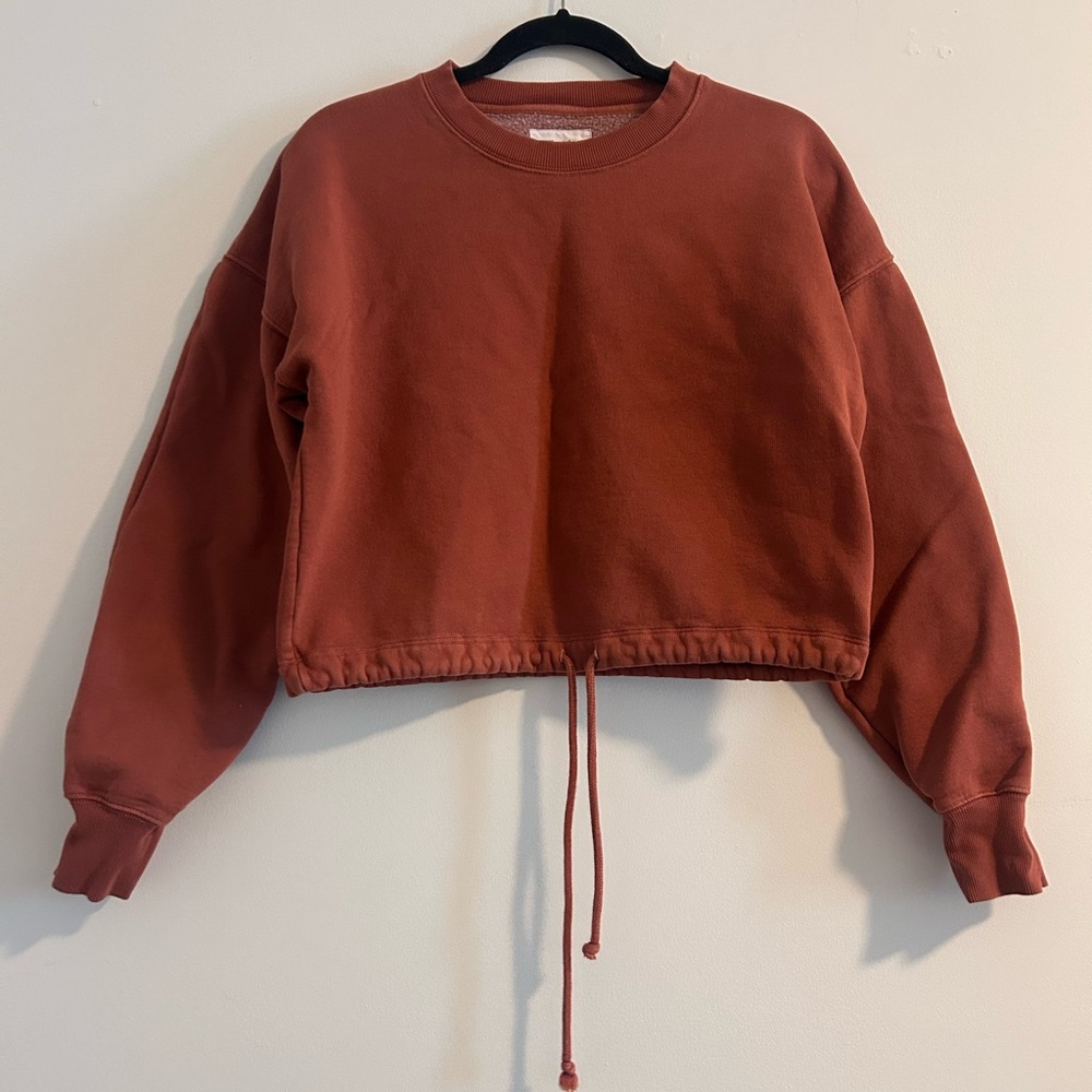 Aritzia Wilfred Terracotta Cropped Sweatshirt